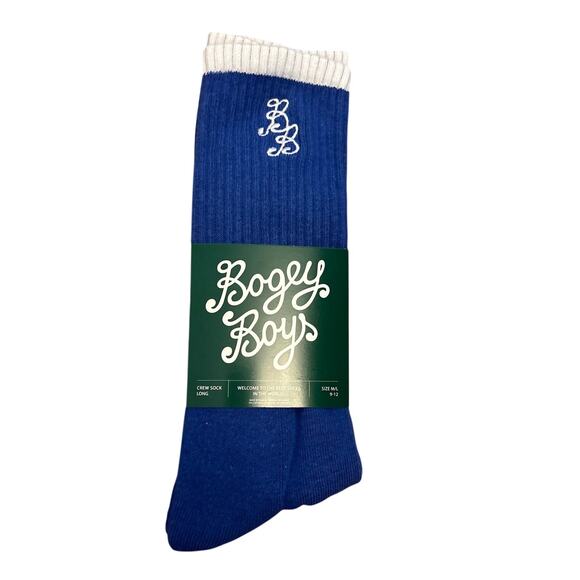 NWT Bogey Boys by Macklemore Essential Long Crew Sock in Blue Men’s Size 9-12 - Picture 2 of 5
